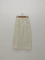 H-line twill long skirt