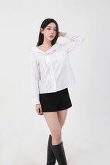 Stripe Offshoulder Blouse_white