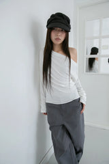 slim raglan off-shoulder top(4colors)