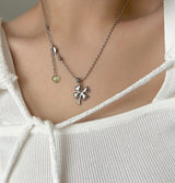cjn Lucky Clover Kitch Two Way Bold Necklace