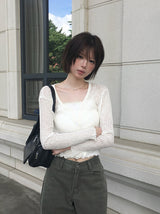 Suha Lace Square Ribbed Sleeveless