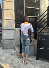 DENIM CAPRI PANTS