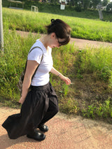 Dressy shirred skirt