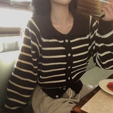 [BELLIDE MADE] ELLE、ストライプニットカーディガン