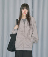 Angel Stud Overfit Hood Zip-Up - BEIGE BROWN