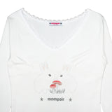 Rabbit Lace V-Neck Tee [White]