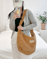 【MADE】Corduroy Big Cross Bag - Camel