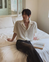 ロビン ヘアリー カラー ショートスリーブ カーディガン
