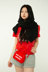 Yak Wool Ribbed Hooded Scarf