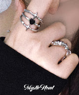 Mystic Black heart Gothic Ring