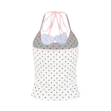 Della Gingham Heart Halter