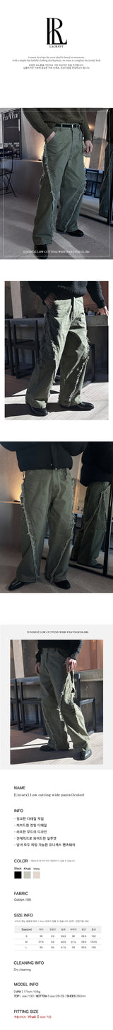 [Unisex] Low cutting wide pants(3color)