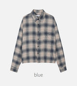 No.1392 warm check crop SHIRT (3color)