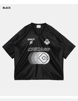Glitter Metal Sporty V-Neck T-shirt