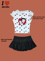 Heart, red, love, cutie, short sleeve T-shirt