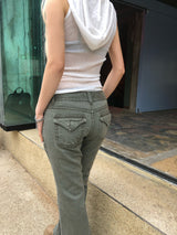 vintage pocket low rise pants