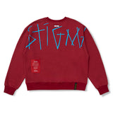 Doodle Oversized Crewneck Black / Burgandy