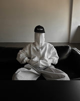 Eyelet full hoodie zip up