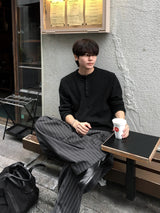 クリームソフトウールヘンリーニット