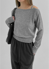 [MADE] Keppelin One-Shoulder Knit Long-Sleeved T-shirt