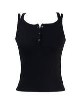 snap echo button sleeveless (3color)