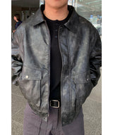 Vintage Curve Leather Jacket