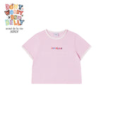 24FWベリーコラージュロゴクロップ半袖Tシャツ ピンク