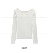 [U-BASIC] Obie Basic Slim U-Neck Long Sleeve