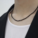 Men's ネックレスブラックビーズ_CLEF リングモジュレーターネックレス
