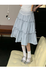 Lace shirring round loose fit short sleeve tee