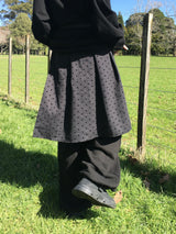 [Detachable] Dot Wrap Skirt Sweatpants (2c)