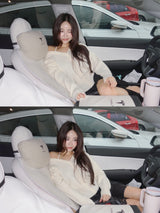 halter strap off-shoulder V-neck knitwear