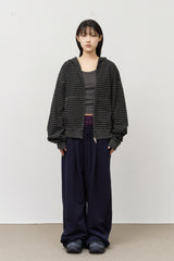 Peter Pigment Striped Zip Hoodie