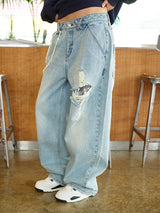 CROSS APLIQUE DENIM LIGHT BLUE