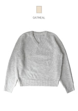[UNISEX] オーバーフィットVネックヘラベーシックラグランニット (9 colors)