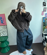 OVER BALLOON CURVE DENIM LONG PANTS 🖤💙2COLOR