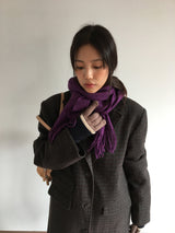 ファインウールチェックロングコート (2color)