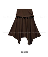 Kyou Unbalance Layered Shirring Skirt