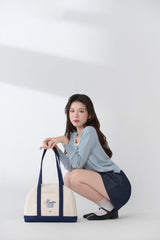 Butter Club BISCOTI Canvas Tote Bag Zipper 14 Inch Laptop Multi Colours