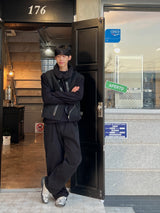 フリースラインシングルプレートワイドコットンパンツ - サイズ XS, S, M, L