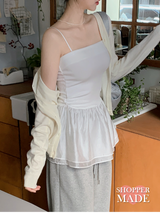 [SHOPPERMADE] Chiffon Flare Layered Sleeveless Mini Dress