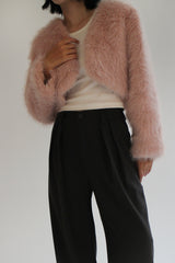 Crop fur jacket