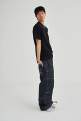 RAW DENIM CARPENTER PANTS [BLUE]