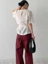 [Tie SET] Suela Balloon Fit Short Sleeve Blouse