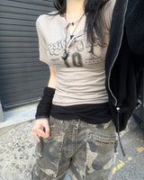 ビンテージテンスナップリブTシャツ