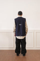 SLEEVELESS COTTON TEE (NAVY)