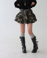 Camo cancan mini skirt