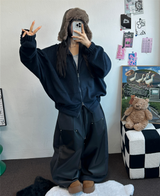 ストリング💙レザーダブルリベットロングパンツ💙🖤2カラー