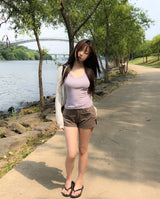 Mots Roll-up Button Shorts