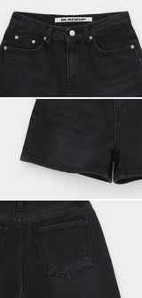 [B-DENIM] ウォッシングショート012 - BLACK